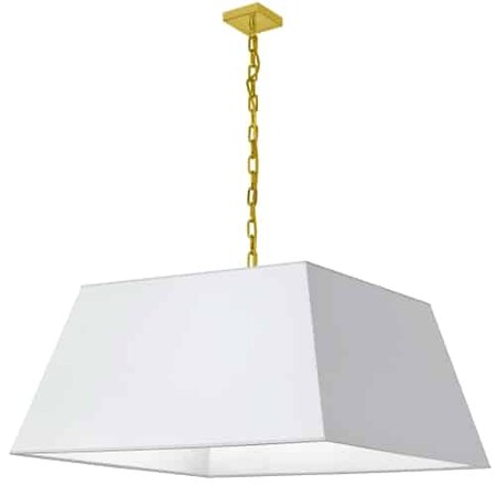 Dainolite 1Lt Milano X-Large Pendant, Wht Shade, Agb MIL-XL-AGB-790